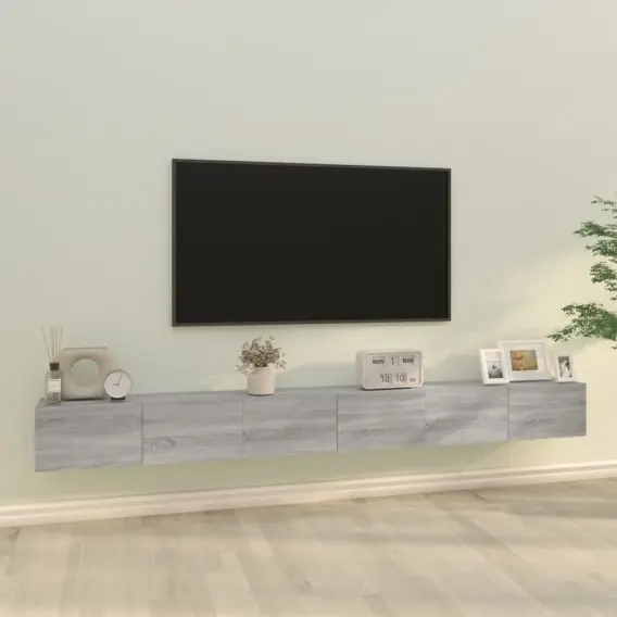 Nowość Zestaw 3 szafek TV, szary dąb sonoma, materiał drewnopochodny Lumarko! - Hurtownia wielobranżowa Lumarko
